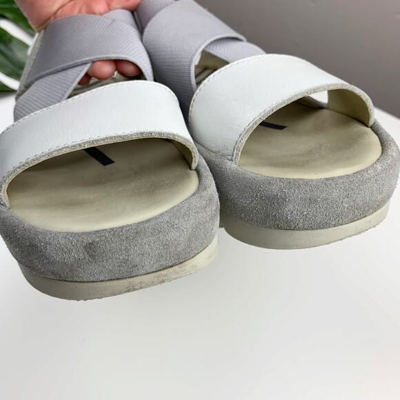 Fly London Bime Slingback Platform Wedge Sandals White Grey Women's 38 US 7.5 8 - Picture 11 of 14